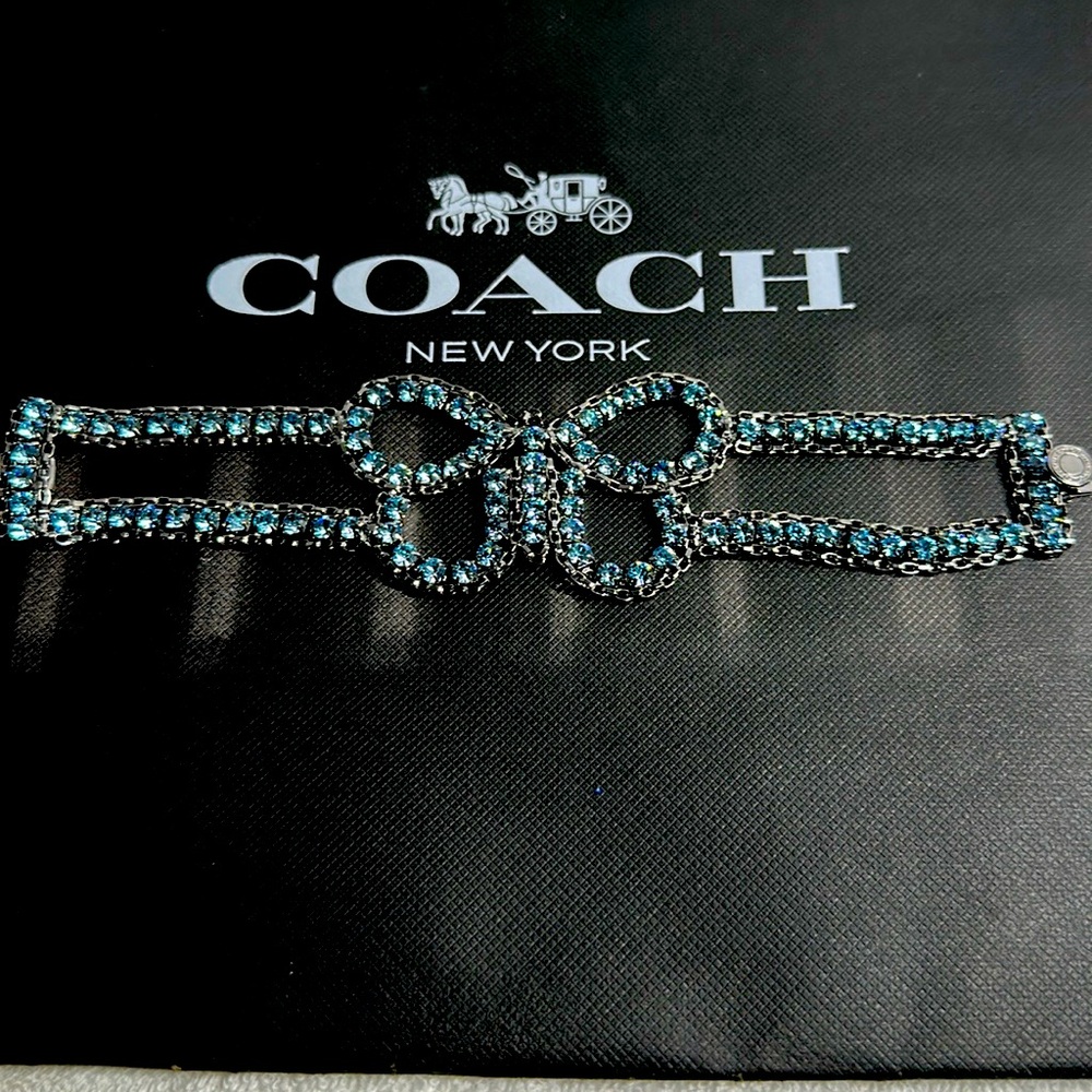 NWOT Coach rare Blue pave crystals, gemstones butterfly Bracelet